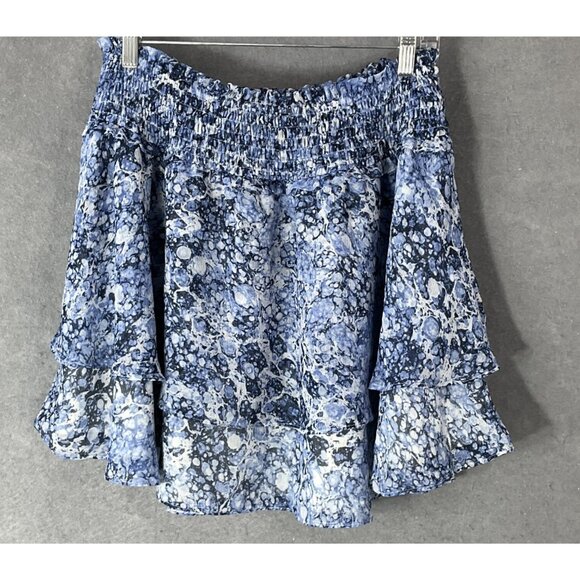 Express Dresses & Skirts - Express High Waisted Print‎ Tiered Smocked Mini Skirt Sz Large Feminine Romantic